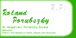 roland porubszky business card